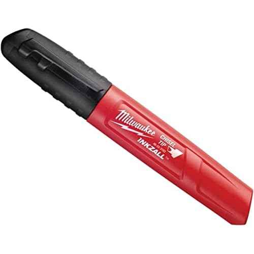 Milwaukee INKZALL Black Medium Chisel Acrylic Permanent Marker (1 Per Card) / Package Size: 1 Each (Pack of 10)