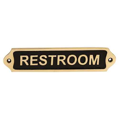 Brass Door Sign Plaques |Traditional| Easy DIY Installation - Gents, Ladies, Restroom (RESTROOM)