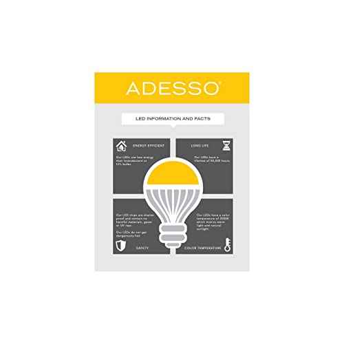 Adesso 3217-22 Prospect LED Clip Lamp, 9.5-14.5 in., 3W LED, Brushed Steel, 1 Clip Lamps