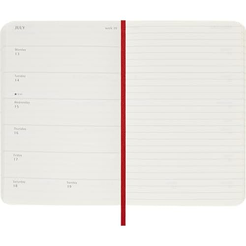 Moleskine Classic 12 Month 2026 Weekly Planner, Soft Cover, Pocket (3.5" x 5.5"), Scarlet Red, 144 pages