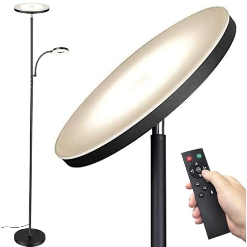 Floor Lamp, Upgraded 42W 4000LM Super Bright LED Floor Lamp for Living Room Bedroom, Dimmable Standing Reading Floor Lamps with Remote & Touch Control
