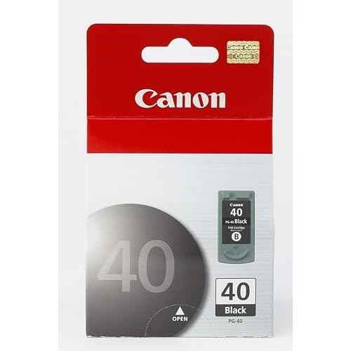 Canon PG-40 Genuine Black Ink Cartridge, Compatible with iP2600/1800/1700/1600, MX310/300, MP470/460/450/210/170/160/150/140/180/190, JX200/210P