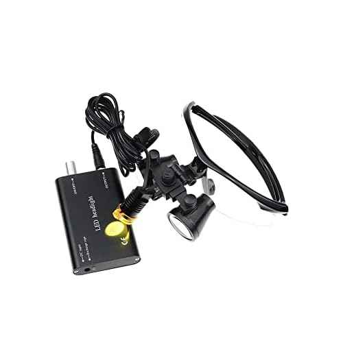 3.5X 420 Binocular Loupes Magnifier Glasses Blue + LED Head Light