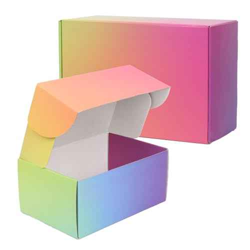 30 Pack 9x6x4 Colorful Shipping Boxes Medium, Mailer Cardboard Boxes for Packaging Small Business Bulk