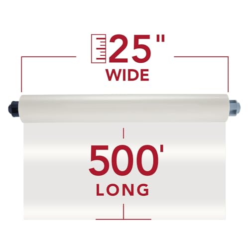 GBC Laminating Film Rolls 1.5 Mil Gloss Finish 25" x 500' EZLoad Blue Caps, 2 Pack