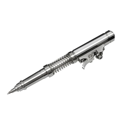 Heavy-Duty EDC Ballpoint Pen - Stainless Steel, Refillable, Push Cap Mechanism, Ergonomic Design for Office/Everyday Use (1-Pack)