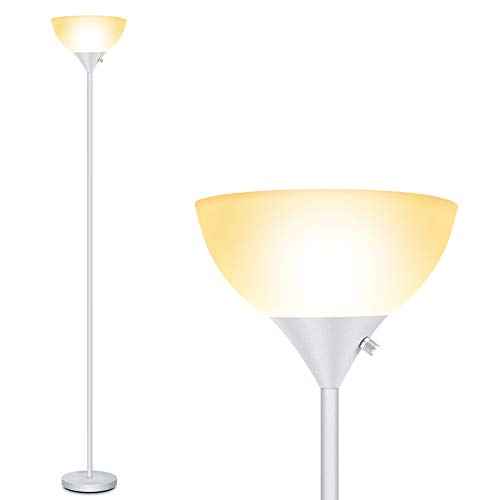 BoostArea Floor Lamp, Standing Lamp, 9W LED, Energy Saving, 50,000hrs Long Lifespan, 3000K Warm White, Eye-Caring,Torchiere Floor Lamps for Living Room,Bedroom,Office,Reading, White Floor Lamps