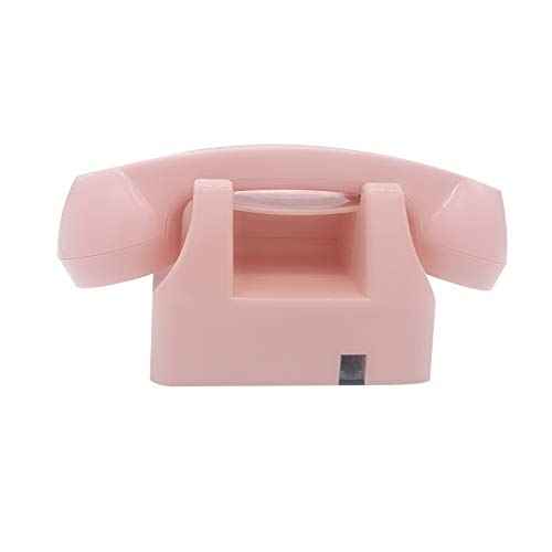 Pink Retro Landline Telephone Classic Rotary Design Old Fashioned Corded Desk Phone with Ringer for Home and Office, Basic 80s Phones for Senior People