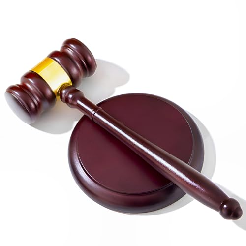 Classical Wooden Gavel and Sound Block Set for Lawyers Judges & Executives - IWENUAN