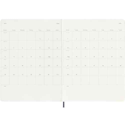 Moleskine Classic 12 Month 2026 Weekly Planner, Soft Cover, XL (7.5" x 9.75"), Sapphire Blue, 144 pages