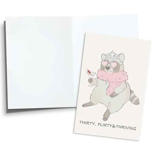 Funny 30th Birthday Card for Women, Thirty Bday Greeting Card, Happy 30th Birthday Decorations for Her, 30 Year Old Bday Gifts for Women