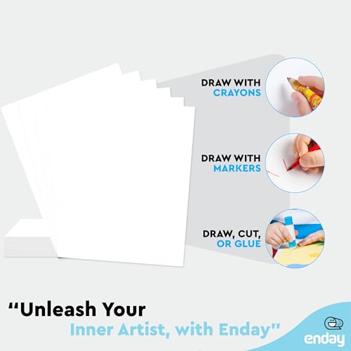 White Poster Board 22x28 Poster Paper, Value Poster Boards Pack of 100 Sheets Posterboard, Large Poster Board Bulk for School Supplies Art Craft Project Presentation - Enday