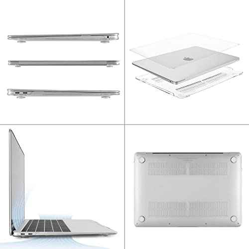 MOSISO Compatible with MacBook Air 13 inch Case 2022 2021 2020 2019 2018 Release A2337 M1 A2179 A1932 Touch ID, Plastic Hard Shell Cover&Keyboard Cover for MacBook Air 13.3 inch Case, Transparent