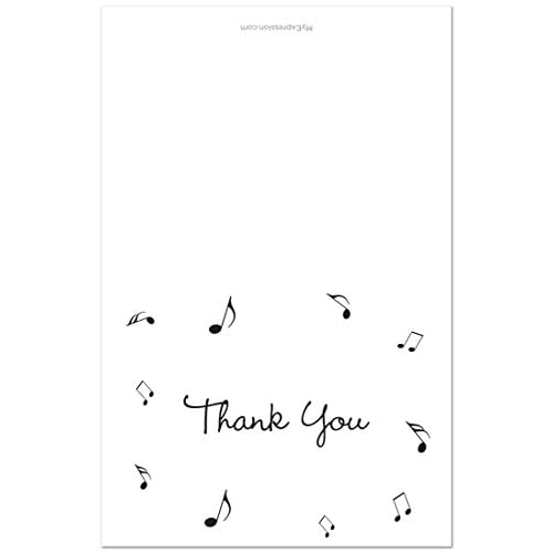 MyExpression.com 50 Music Notes Thank You Cards (Black)