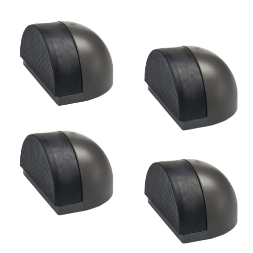Floor Door Stopper with Rubber pad 4pack, Semicircle Shaped Door Stopper, Protecting Wall (2inch x 30pack, Dark Grey)
