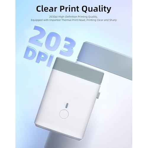 Bluetooth Label Maker Machine with Tape - Mini Label Maker Simple Printing, Easy to Connect, 203DPI HD Printing, with Multiple Templates for Home Office Organization, White