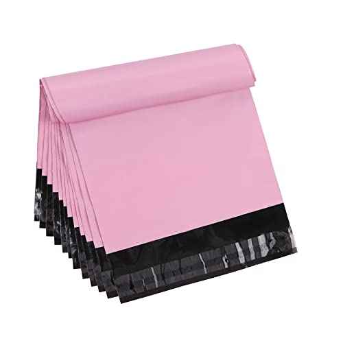 10 x 13.6 inch Pink Poly Mailer Envelopes Shipping Bags with Self Adhesive Strip, Waterproof and Tear-Proof Postal Bags for Packaging, Pack of 30