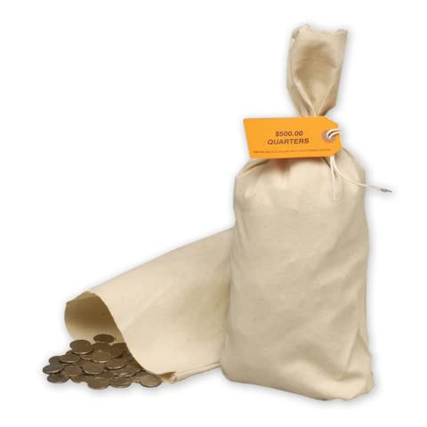 BankSupplies Coin & Currency Money Bags - Flat Bottom, Double Stitched, 10 Pack