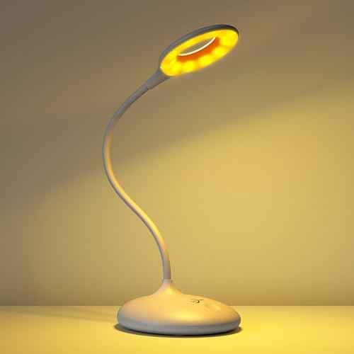 LED Desk Lamp with 3 Color Modes, Touch Control 30 LEDs Table Lamp, Stepless Dimming Reading Light,360¡Æ Flexible, Rechargeable Portable Eye-Caring Sleep Aid for Dorm Study Office Bedroom, White