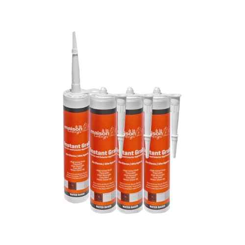 ? LA MAISON CEILINGS Instant Grab - Ceiling Tile, Wall Panel & Crown Molding Adhesive - High-Strength, Water-Resistant Glue for Indoor/Outdoor Use - Easy-Apply, Quick-Bond Formula (4-Pack)