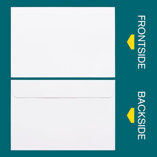 White 6x9 Booklet Envelopes 50 Pack - Gummed Seal, Heavy Duty Paper for Catalogs & Business