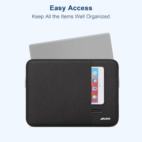 MOSISO 16 Inch Laptop Sleeve Bag with Front Pocket for MacBook Pro & More - Black