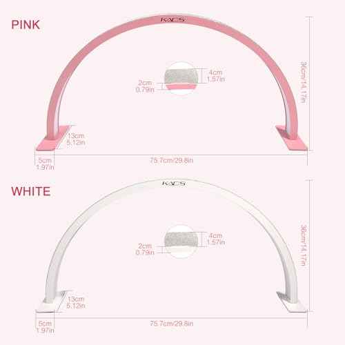 KADS 29In Wide Half Moon Nail Desk Lamp, Half Moon Light for Nail Desk, Lash Light for Eyelash Extensions with 3 Color Temperature 3000k-6500k for Nail, Lash, Tattoo, Skincare (Pink)