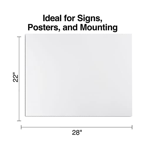 Staples 22x28 Inch White Poster Boards 20 Pack for School & Office Projects