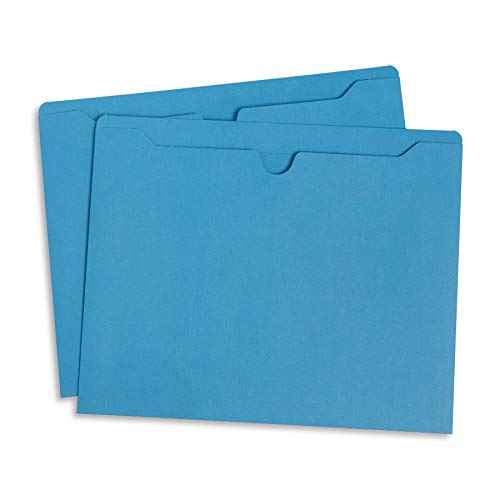 Blue Summit Supplies 100 Blue File Jackets, Reinforced Straight Cut Tab, Designed for Use in Standard Hanging Files, Letter Size, 100 Pack