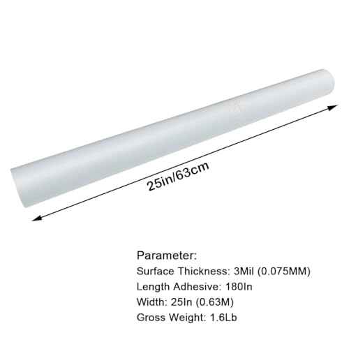 INTBUYING 25x180 inch Matte Cold Laminating Film, 3mil Matte UV Luster Vinyl Cold Laminating Film, 1 Inch Core Clear Cold Lamination Cold Roll Laminate