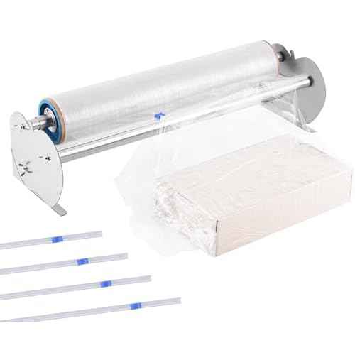 23.6 Inch Stretch Film Dispenser Packing Machine, Stainless Steel Table Stretch Film Wrap Dispenser for Packaging, Moving and Shipping