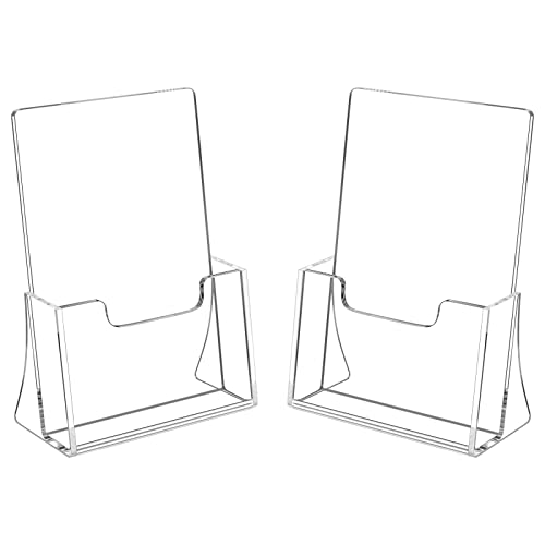 HIIMIEI Acrylic Brochure Holder 8.5 x 5.5 Inches - Pack of 2