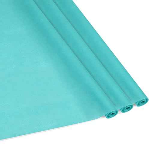 Skyygemm 3 Rolls Bulletin Board Fabric Roll 4 x 24 ft No Fade Reusable Waterproof Erasable Bulletin Board Background Non-Woven Fabric Poster for Back to School DIY Craft Classroom Decor(Stone Blue)