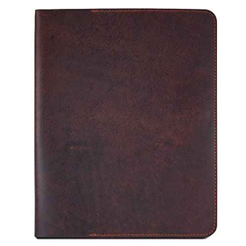 Heavy Duty Full Grain Leather Journal Cover (8.5 x 11 in.), Refillable Cahier XXL, Refillable Spiral Notebook (8.5 x 11 in.), Handmade Leather Journal Cover - Brown