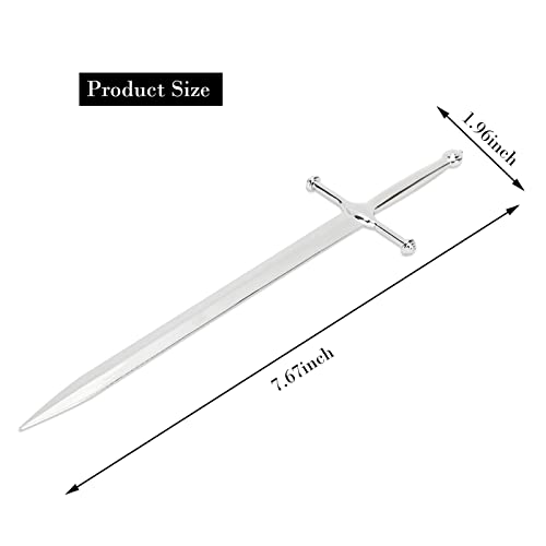Silvery Metal Letter Opener Office Letter Opener Knife Metal Plated Envelope Opener Ergonomic Grip Handle Practical Ornamental Letter Opening Tool (Pack of 1)