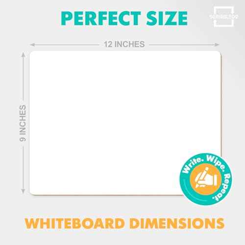 Scribbledo Small White Board Dry Erase Mini Whiteboard 9x12 Inch Small Dry Erase Board Marker Board Dry Erase Lapboards Handheld Personal White Boards for Students Whiteboard Office