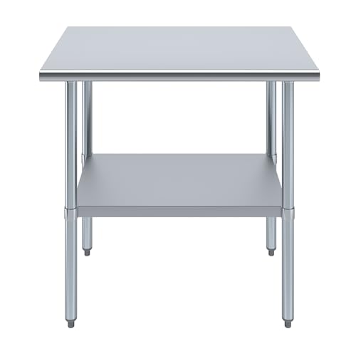 Jefferson 24 in. x 36 in. Stainless Steel Work Table with Galvanized Shelf