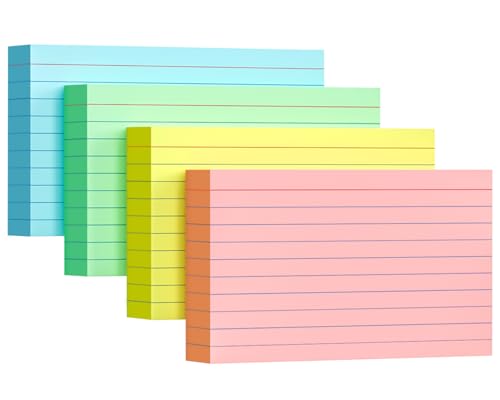 YIZUUN Multi-Color 3x5 Index Cards 200 Sheets Heavy 180gsm Flash Cards for Studying
