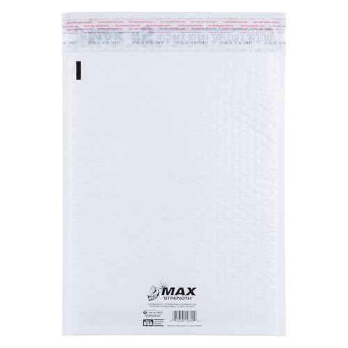 Duck Max #5 Poly Bubble Mailer, White, 10.5 inch x 15 inch, 25 Pack