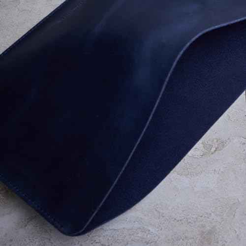 Blue Leather Laptop Sleeve 13" Genuine Leather MacBook Air 13 inch Case - Carrying Protective Cases Compatible with MacBook 13" Air/Pro M1 M2 M3 M4 MAX PRO A2338 A2681 ¬¡3113 A3240 A2337, Blue