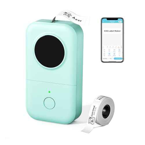 Phomemo Label Maker D30 Labeler,Sticker Printer Machine,Portable Bluetooth Label Printer,Labeler for Gift Office Home Organization,Back to School Supplies for Kids,Teacher (USB Rechargeable)-Green