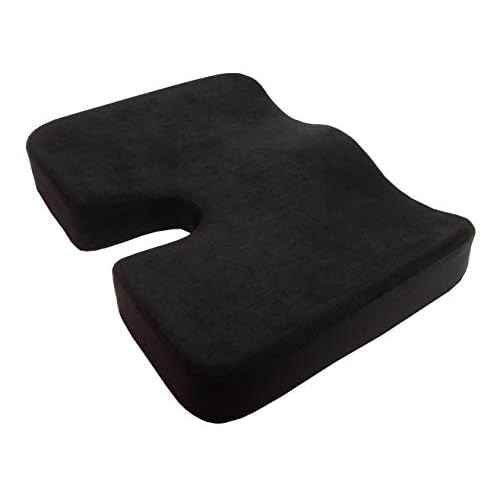Kieba Coccyx Seat Cushion, Cool Gel Memory Foam Large Orthopedic Tailbone Pillow for Sciatica, Back, and Tailbone Pain (Black)