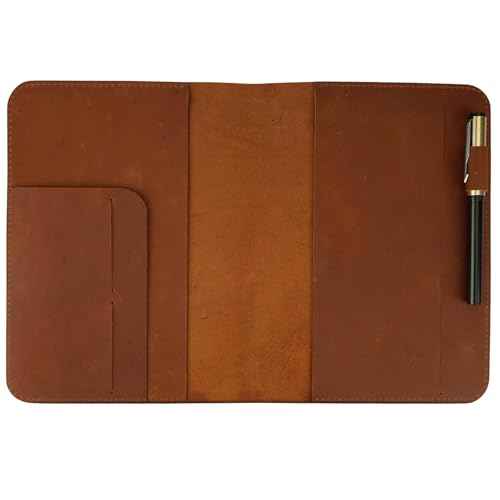 Leather Journal Cover | (5.75"x8.25") Notebook Medium A5 | Refillable Cahier | Leather Bound Journal cover for Travelers Writers | Gift for Anyone :: Tan