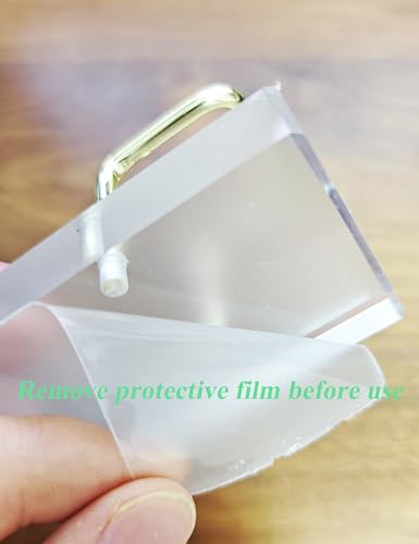 Leicraft Golden Business Card Holder for Desk - Modern Acrylic & Metal Organizer