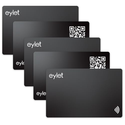 5 Black Digital Business Card Pack - NO SUBS | NFC enabled Digital Business Cards from EYLET.