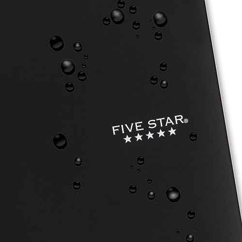 Five Star Spiral Notebook + Study App, 5 Subject, College Ruled Paper, 8-1/2" x 11", 200 Sheets, Fights Ink Bleed, Water Resistant Cover, Black (72081)