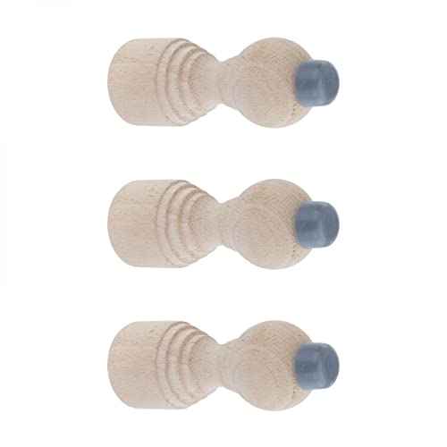 Renovators Supply Manufacturing Door Stoppers 3 3/16 in. Wall Mount Victorian Unfinished Maple Wood Door Bumper Stops Pack of 3