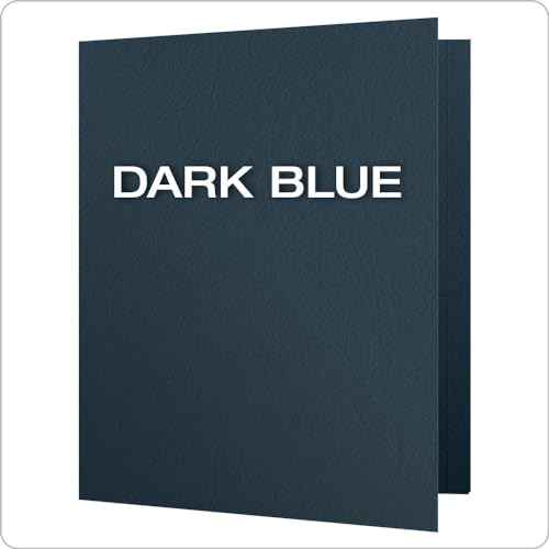 Oxford Twin-Pocket Folders, Textured Paper, Letter Size, Dark Blue, Holds 100 Sheets, Box of 25 (57538EE)
