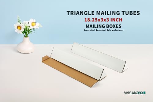 Wisaiboxl 18.25x3x3 Inch Triangle Mailing Tubes - 25 Pack Shipping Boxes