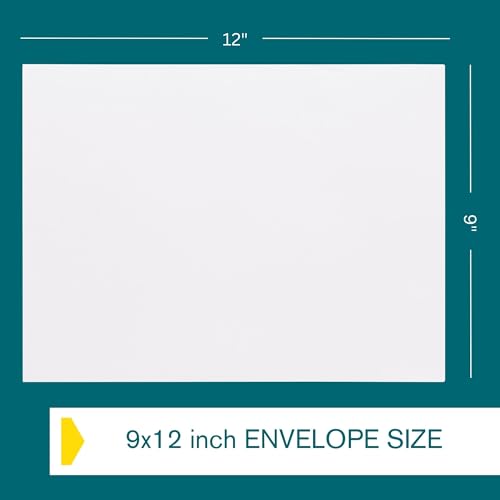 White EnDoc 9x12 Booklet Envelopes Self Seal 50 Pack - Large Mailing Flat